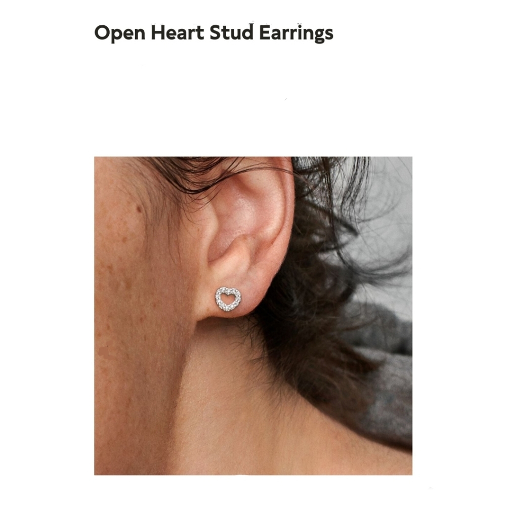 Pandora Open Heart Stud Earrings
